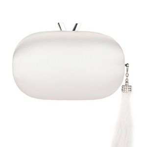 Olga Berg Jenna Feather Tassel Clutch